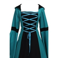 qolati renesansna haljina za žene Srednjovjekovne dukseve na dugim rukavima čipkava gotička haljina vintage kvadratni vrat Halloween Party haljina haljina