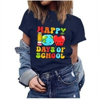 Odeerbi ljetne grafičke majice za žene Ležerne prilike elegantne vrhove sretan 100. dan školskog multiboolora