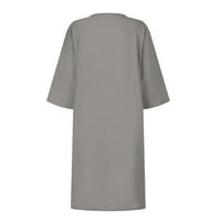 Haljine za žene Ležerne prilike, Ljetne haljine, V-izrez Čvrste haljine kratka haljina, siva, m