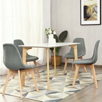 Konačenski set modernih bočnih stolica nagnute na bočne stolice Drvene noge Kućni namještaj sive