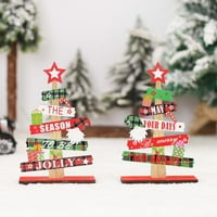 Znakovi ukrasa za božićne stolove, odvojivi ukrasi Drveni desktop preljev, Božićno drvsko drveno ukrašavanje