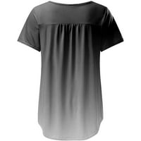 Ernkv ženski trendi labavi osnovni vrhovi klirens gradijentni vrhovi kratkih rukava majice okrugle majice