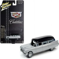 Cadillac Hearse, Srebrna - Johnny Lightning JLSP - Skala Diecast Model Toy auto