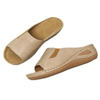Tenmi ženske sandalne plaže Klizni papuče Summer Sandals Slip na cipelama Dame Vintage Lightweight Bež 7.5