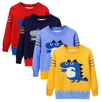 Vučena dječja dječaka Dječaci Džemper Toddler Boys Girls Crtani print džemper s dugim rukavima Toplo