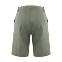 Hanas muške sportske hlače Ljeto casual labavo džep trčanje Hlače hlače pamučna posteljina donji zeleni,