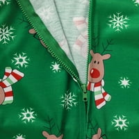 Viworld Božićna porodica koja odgovara Hoodie Pajamas Reindeer One Junk Zipper PJS za porodičnu djecu
