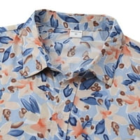 Muške majice Vintage Casual Chort rukav gumb gore Vintage Summer Havajska majica za odmor Plava L