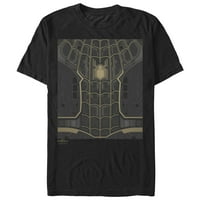 Muški marvel Spider-Man: Nema šanse za crno odijelo Grafički tee crni medij