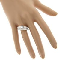 Dame 14K dizajner prirodni 1. CTW Diamond angažman set prstena
