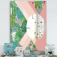 Art DesimanArt 'Tropsko raspoloženje ružičasta 3' Tropično ogledalo - ukrasno moderno ispisano zidno