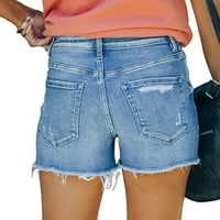 Lopecy-Sta Fashion Women Slomljeni traper kratke hlače Ripped Traperice High Struk Hotpant Slim Fit