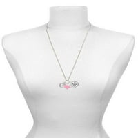 Delight nakit Silvertone OM u krugu s čistom kristalom - ljubičasta srčana medicinska sestra jaka ogrlica