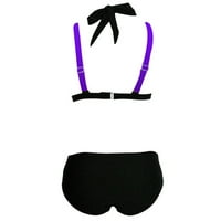 Yubnlvae Tankini vrhovi za žene kupaće kostime Ženska dva kukičana čipka visoki struk v izrez bikini
