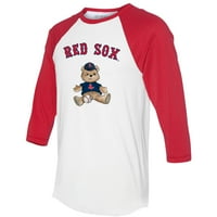 Ženska malena kauč bijela crvena boston crvena tako teddy boy 3 4-rukav majica raglan