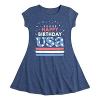 Instant poruka - Sretan rođendan SAD - Proslavna torta - Toddler i Youth Girls Fit & Flare haljina