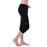 Clearsance Plus veličine Hlače Jesenski Žene Vježbajte noge Stretch Struk dugme Pocket Yoga teretane