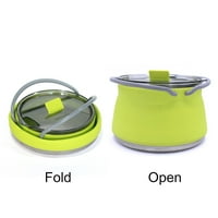 Vanjski sklopivi silikonski čajnik Prijenosni mini ključali lonac s ručkom kuhalo za vodu Alati za pribor za pribor za kampovanje putovanja
