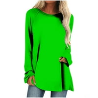 Usmixi prodajna dukserica za žene Ženske tuničke jesene ležerne prozračne plus veličine srednjeg duljina pulover vrhove zimskih trendi punih okruglica dugih rukava s dugim rukavima