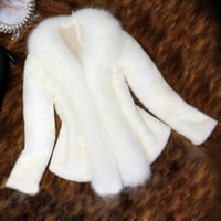 Priključni kaput za ženske kraljevske izreze dugih rukava FAU pelt kaput elegantna gusta topla nova