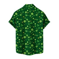 SIMPLMASYGENI MUŠKI PUTOVI Ljetni ljetni muški muški St. Patrick tiskao jednu džepnu košulju Ležerne