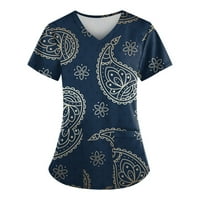 Ženski vrhovi Ženski V-izrez Grafički grafički pritični otisci Ladies Majice Ležerne majice za žene mornarice xxl