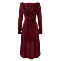 Haljine za čišćenje za žene Ljetne kostime čipke s kapuljačom Vintage pulover suknje haljine vino l