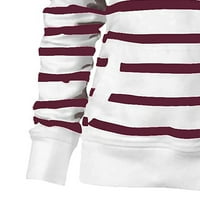 Majice za žene s kapuljačnim prugastim dugim rukavima, ležerna Klint Cardigan džempere TEE majica top