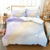 3D digitalni tiskarski krevet, poklopac prekrivača sa jastukom sa zatvaračem za zatvaranje mikrofibra, sanjivi oblaci Print za djevojku Boy Žene Muškarci Spavaća soba Hotel Twin Veličina