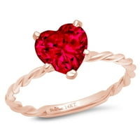2.0ct srce rez crveno simulirano ruby ​​18k ružičasta ruža zlato ugraviranje bridalnih godišnjica angažman