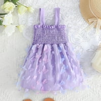 Ljetne haljine djevojke bez rukava 3D Leptir Tulle Dance Elegantna haljina ružičasta 18m-24m