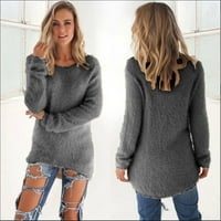 Wofedyo Dukseri za žene Žene Ležerne prilike pune dugih rukava dugih rukava Bluza Gy XL džemper za srce