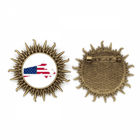 Massachusetts USA Map Stars Stripes Zastava Metal Sonne Brosche Haken Pin