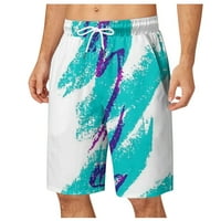 Elneeya Ljetne casual muške kratke hlače Havajski modni tisak plaža lagana kratke hlače za brzo sušenje