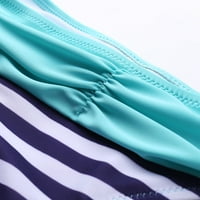 Vučeni tmurni kulići bikinija za žene, ženski bikini kupaći kostim cvjetni print Halter čipke, plavo odijelo, plavo
