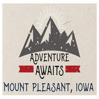 Mount Pleasant Iowa Suvenir Frižider Magnet Adventure Waits Design
