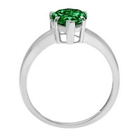1,5ct kruška rez dragocjena dragulje zelena simulirana emerald pravi 18k bijeli zlatni robotski laserski