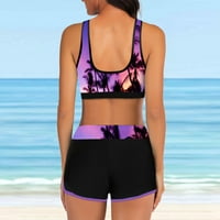 Ženski viši struk print Split bikini set kupaći kostimi kupaći odjeću digitalni