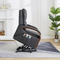 Snaga za dizanje stolica sa masažom i toplinom, mekano tkanina električna stolica za starije osobe za
