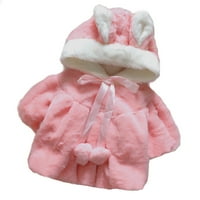 Loopsun Ljetna štednja odjeća Dječji zimski kaputi za djevojke za dijete Čvrsta boja plišani zečji uši