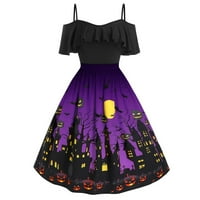Auroural Halloween haljina plus veličina Ženska haljina za nošenje za Halloween zaklavanje sa zatvaračem