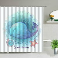 Crtani tropski ribni tuš zastori slatke šarene životinje morsko kornjača kita vodootporna dječja kupatila za kupatilo set dekor