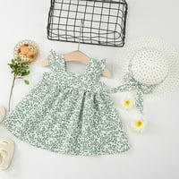 Djevojke lete bez rukava od ramena ruffle sandress cvjetni print haljina haljina cvijeća djevojka haljina zelena 9