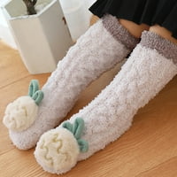Vnanda Wood Wool Grip Sock Soft Winter Warm Debele Debele dečke Dječje djevojke Dječje čarape za djecu