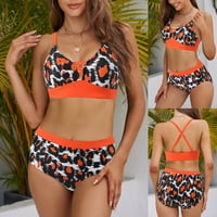 Hesxuno kupaći kostimi za žene bikini modne žene Split kupaći kostim pokazuju struk Leopard Boja podudaranja