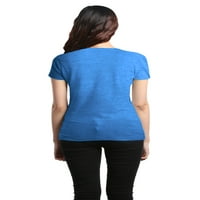 Shop4ever Ženska ljubav nema ograničenja tanka majica s V-izrezom X-Male Heather Royal Blue