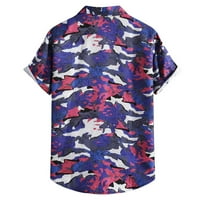 Muške košulje s kratkim rukavima Ljeto dugme Down Holiday Casual Fashion Beach Print Labavi majice Vrhovi
