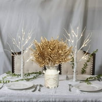 2 umjetnog cvijeća Božićni dekor, zlatni listovi grane grane biljke lažna bobica trava za svadbene mladenke