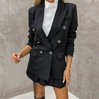 WAVSUF ženski setovi plus veličina dugih rukava Jesen čvrsti vrhovi i kratke hlače Black odijelo veličine