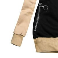 DTIDTPE dukseve za žene, boju podudarajuća jakna patentni džepni duks s kaputima s kapuljačom ženskim